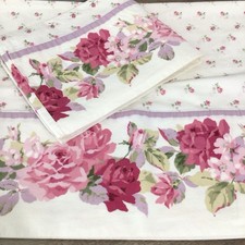 Vintage Laura Ashley Rose Floral Pair of Standard Pillowcases 100% Cotton picture