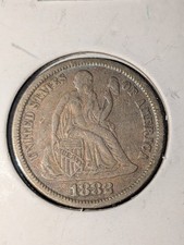 1882 10C Liberty Seated Dime 90% Silver picture
