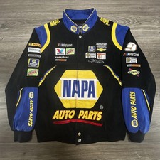 Vintage NASCAR Jacket Mens Large Black NAPA Chase Elliott JH Design Hendrick 90s picture