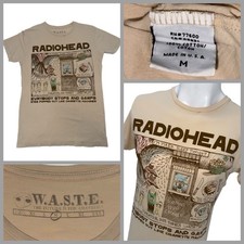 Vtg Radiohead Stanley Donwood Men's M W.A.S.T.E. Band T-Shirt Made USA Kid A YGI picture