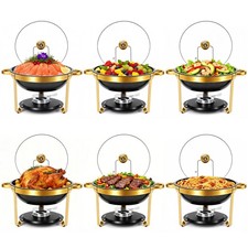 9QT 316 Stainless Steel Round Chafing Dishes for Buffet & Parties Black/White/GR picture