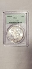 1880 S Morgan Silver Dollar PCGS MS 63 Bright Mirror Luster picture