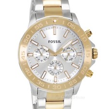 FOSSIL Bannon Mens Multifunction Watch Two-Tone Silver Gold Stainless Steel Band picture