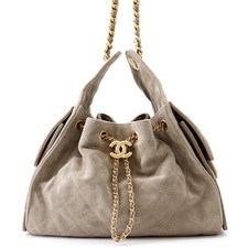 CHANEL CHANEL25 ChainShoulder Bag Size Small suede Gray AS5293 picture