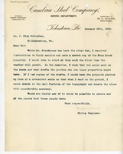 1909 Cambria Steel Co Letterhead Johnstown PA Mining Engineer M G Moore Property picture