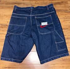 nike rare vintage blue denim jean shorts * excellent condition* picture