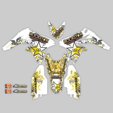 2004-2006 SUZUKI RMZ 250 GRAPHICS STICKER KIT RMZ250 ROCKSTAR : WHITE GOLD DECAL picture