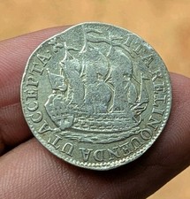 1785 Dutch Netherlands VOC 6 Stuiver Ship Lion Zeeland Silver Coin_b974 picture