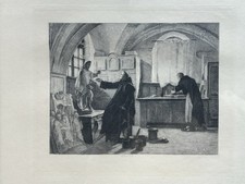 Rare 1886 French Etching “Le Frère Peintre”-Albert Maignan & Lucien Penet Signed picture