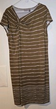 Chico’s Easywear Dress Size 3 Tan Stripe No Iron Travel picture