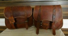Motorcycle Side Pouch Brown Leather Side  2 BagsPouch Saddlebags Panniers Saddle picture