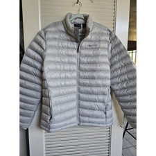 Marmot Zeus Down Puffer Jacket Mens Large Gray Silver 700-Fill Full Zip Packable picture