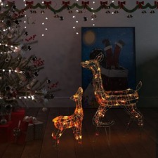 Acrylic Reindeer Family Christmas Decoration 160 LED Colorful picture