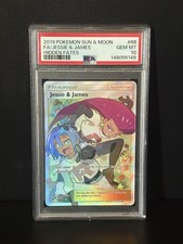 2019 Pokemon PSA 10 Jesse & James Full Art Trainer 68/68 Sun Moon Hidden Fates picture