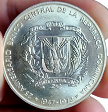 1972 Dominican Republic Silver Peso Centavos AU Uncirculated Nice 27k minted picture