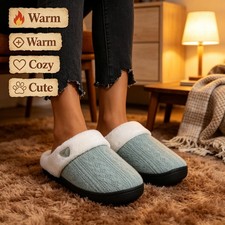 Cozy Non-Slip Indoor Slippers Women's Plush Fleece-Lined Warm Cotton House Shoes picture
