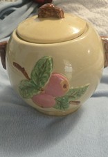 Vintage Roseville Ohio Pottery Robinson Ransbottom Red Apple Cookie Jar 1940's picture