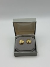Vintage JCM Jacmel 14K Yellow Gold Earrings – Original Box – Textured Design picture