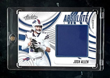Josh Allen 2025 Panini Absolute AUTHENTIC Mem Buffalo Bills #AJ-JAN Mag Included picture