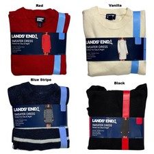 Lands' End Women's Long Sleeve Relaxed Fit Crewneck Sweater Dress picture