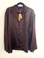 NWT SKIMS Sateen Pajama Top in Cocoa Heart Half-drop Size L picture