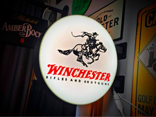 Winchester LED Lightbox Sign 3D Printed Round Wall Mount Man Cave Garage Decor picture