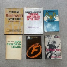 Lot 6 Vintage Homeschooling Early Childhood Education Books Montessori John Holt picture