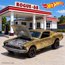 Hot Wheels Redlines Custom Mustang, Gold, 1968 Sweet Sixteen, HK, See Images picture