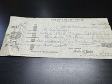 1925 Bank of Italy Napa Branch Italian Remittance Receipt 120 Lire Rare Ephemera picture