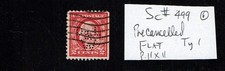 1917-19 U.S. Flat Plate 2c Rose p.11 Unwkm PRECANCELLED   Sc#499 Used Early PC picture