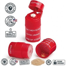 Pill Crusher Cutter and Grinder Combo with Drinking Cup Storage by easycare picture