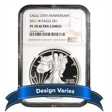 2011-W Proof $1 American Silver Eagle 25th Anniversary NGC PF70UC Brown Label picture