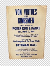 POSTER Von Virtues Kingsmen 1964 Genuine Original Renegades Trade Winds Concert picture