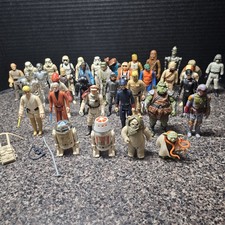 Vintage Star Wars Kenner Lot Of 38 Figures Luke Saber Yoda Ewok Boba Fett R2-D2 picture