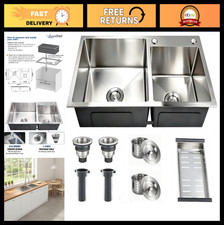 30.7x16.9 Inch Stainless Steel Kitchen Sink - Nano-Coated Drop-in Double Bowl wi picture