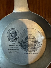 Vintage Aluminum Souvenir Mini Frying Pan, WM. McKinley Buffalo 1901 picture