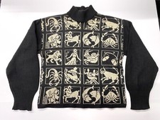 Vintage MCM Mod Zodiac Sweater 1950s 1960s Catalina Knit Wool Mid Century Unisex picture