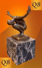 ART DECO BRONZE FIGURINE SWIMMER SCULPTURE STATUE MALE NUDE SPORTS DIVING FIGURE picture