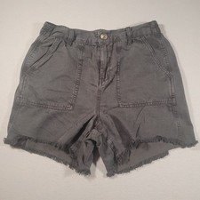 Aerie AEO High-Rise Fray-Hem Utility Shorts Size Small picture