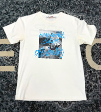 Off-White Men's White Cotton Jersey Crewneck Logo Graphic Tee Short Sleeve L picture