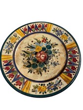 Vintage Sicilian Ceramic Handpainted Plate. Multicolor Floral Signed Taormina 36 picture