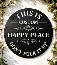This Is My Happy Place Metal Sign, Personalized Rustic Garden Decor Gift picture