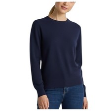 Quince Women S NWT Cashmere Crewneck Sweater Blue Quiet Luxury Minimalist Preppy picture