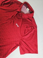 Wendy's Men's L Employee Uniform Red Polo Shirt AOP Barco Uniforms  picture