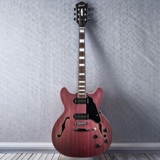 Grote 335 Style Semi-Hollow Electric Guitar Matte Finish P90 Pickups picture