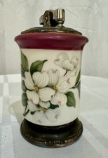 Beautiful Ronson Enameled Table Lighter 1940's Viola Porcelain Newark USA 4