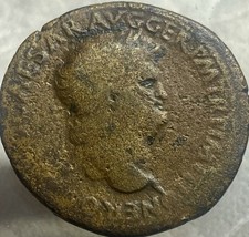 Emperor Nero Sestertius Temple of Janus Roman Coin 54AD-68AD Bronze Genuine picture