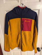 Cotopaxi Womens Yellow & Blue Fleece Abrazo Hooded Full Zip Jacket Size M picture
