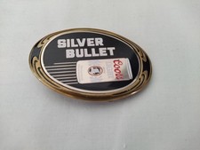 Vintage NAP 1986 Coors Light Silver Bullet Beer Belt Buckle  picture