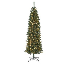 Pre-Lit Realistic Artificial Pencil Holiday Christmas Tree Xmas Tree with Lights picture